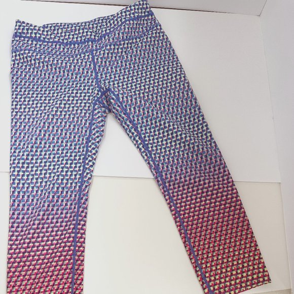ATHLETA Leggings Tights Vivid Sonar Capri Yoga Multicolor Workout XS #212391-00 - Picture 1 of 7